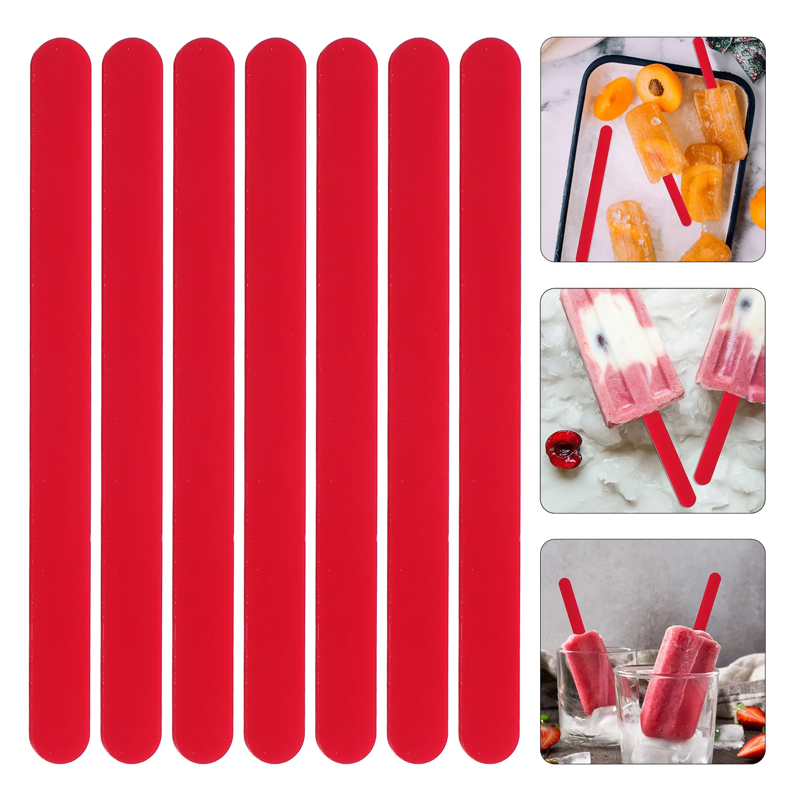 

50Pcs Acrylic Popsicle Sticks Reusable 4.5 Inch Smooth Surface for Homemade Ice Cream Candy Making Crafts