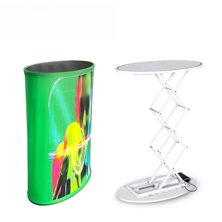 Trade Fair Booth 4ft 6ft 8ft 10ft Folding Table Pop-up Light Emitting Diode Table 40 * 80cm Lighting Event Pop-up Display Table