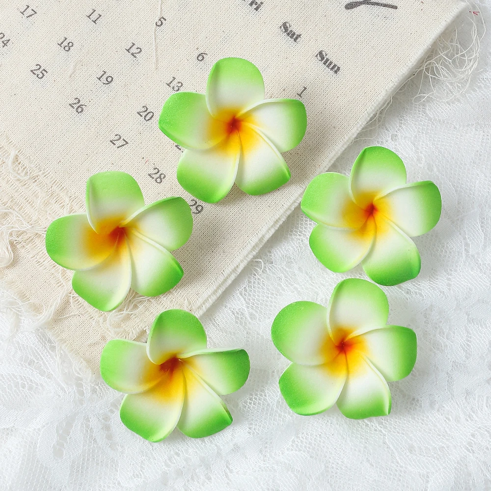 10pcs 5cm Hawaii Plume ria Pe Schaum Kunst blume DIY Kranz Kopfschmuck Blumen Hochzeits dekoration Party liefert – Detail 9