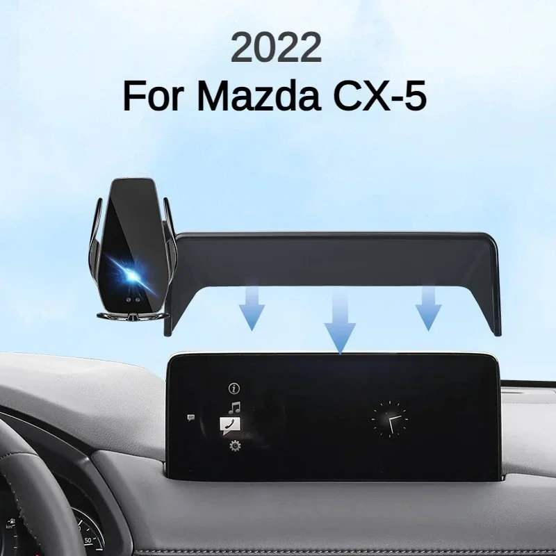 2022 For Mazda CX5 CX-5 Car Screen Phone Holder Wireless Charger Navigation Modification Interior 10.25 Inch Size