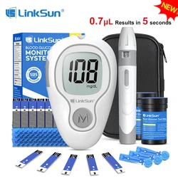 LinkSun G-425-3 Blood Glucose Meter Glucometer Code Free Diabetes Tester 10/50/100pcs Strips Lancets Medical Blood Sugar mg/mmol