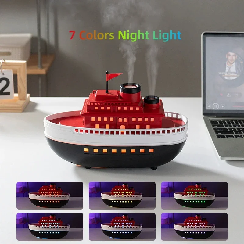 

Диффузор эфирного масла Cruise Ship и увлажнитель воздуха, 300 мл USB Mini с автоматическим таймером и 7 цветными светодиодными лампами для декора домашнего офиса