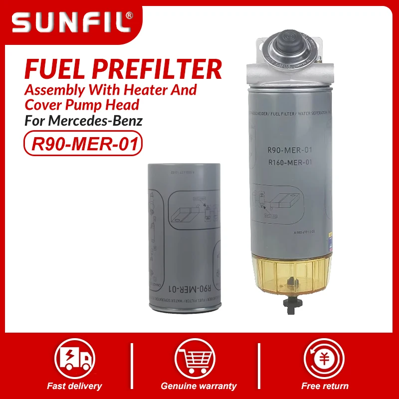 

Fuel Prefilter R90-MER-01 A0004702190 Assembly With Heater And Cover Pump Head for Mercedes-Benz