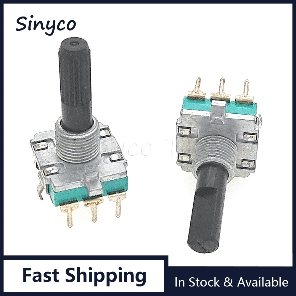 3PCS EC16 Type Volume Rotary Encoder 24 Position Pulse 360 Degree Rotating Digital Potentiometer 3Pins Handle 15mm 20mm 25mm