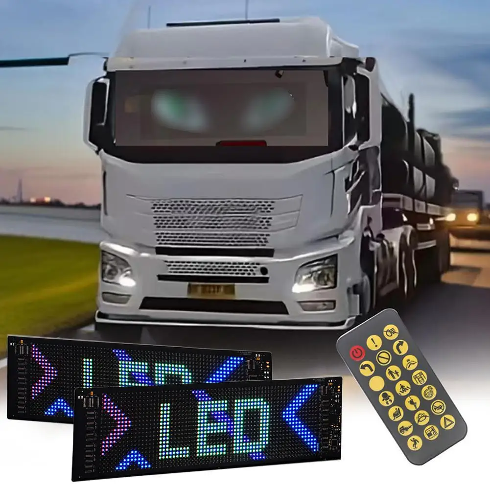 Dynamic Devil's Eye Truck Windshield Scrolling Advertising LED Car Sign RGB DIY App Control LED Panel Flexible Display Light