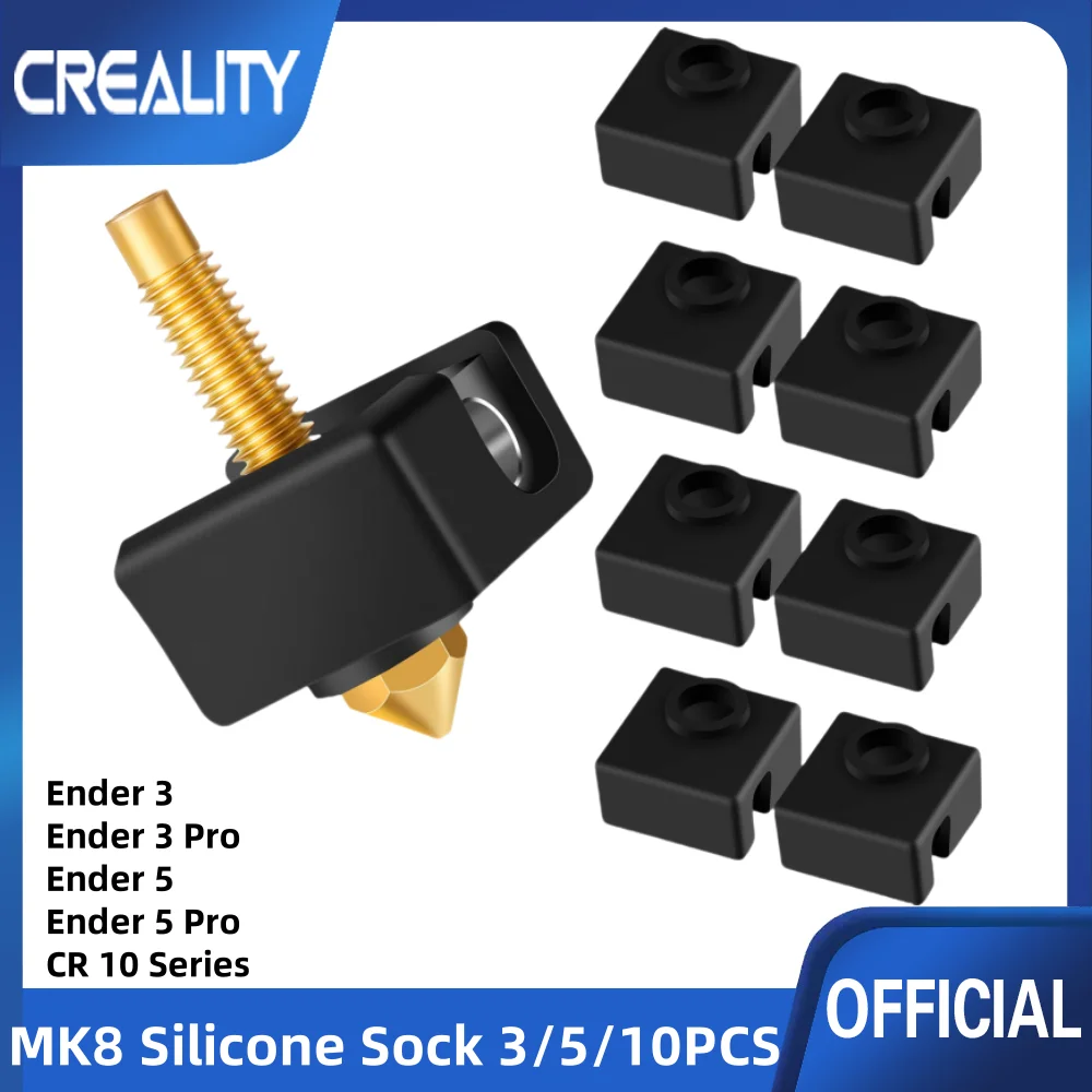 

5/10PCS MK8 Silicone Sock For Cover Aluminum Block MK7/MK8 Silicone Case Sleeve Use 3D Printer Ender 3 CR10 Hotend Heater