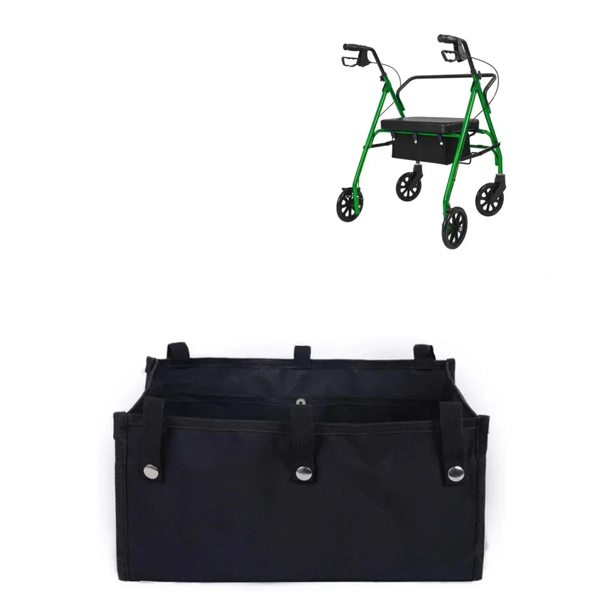 Underseat Bag for Rollator Walker Organizer Accessories Rolling Basket Pouch for Wheelchair Medical Replacement Storage