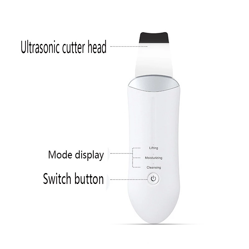 Ultrasonic Facial Skin Scrubber Beauty Machine Ion Deep Face Cleaning Peeling Shovel Exfoliating Skin Care Device