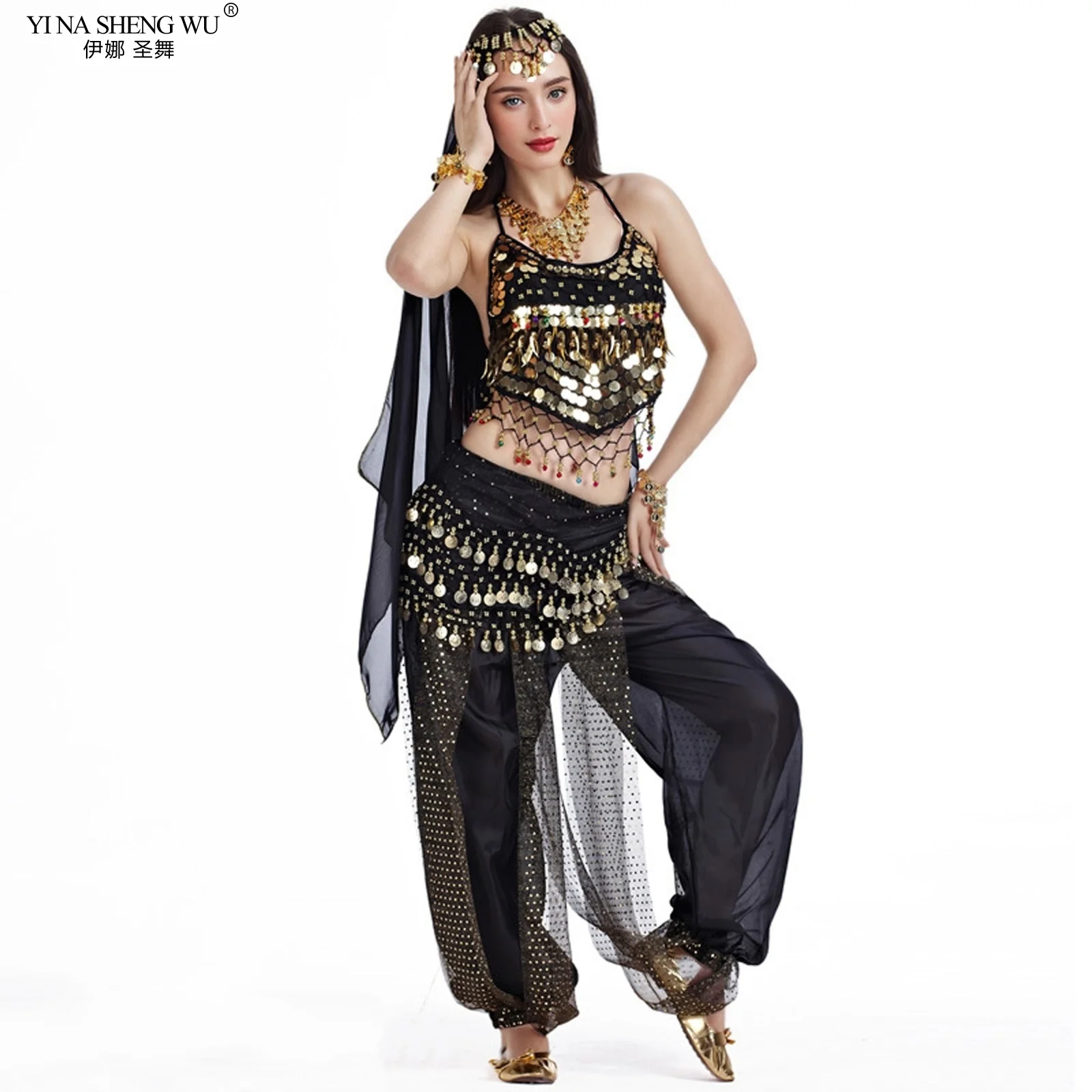 Costumes de danse du ventre cosplay pour femmes, ensemble de danse du ventre pour filles, vêtements de danse du ventre, taille JO7 pièces