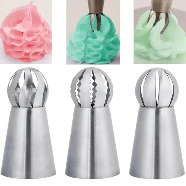 3 szt. Końcówka do ciasta ze stali nierdzewnej palnik końcówki dysz do lukrowania do lukrowania Cupcake ciasto dekorowanie Puff Making pieczenie narzędzia kuchenne