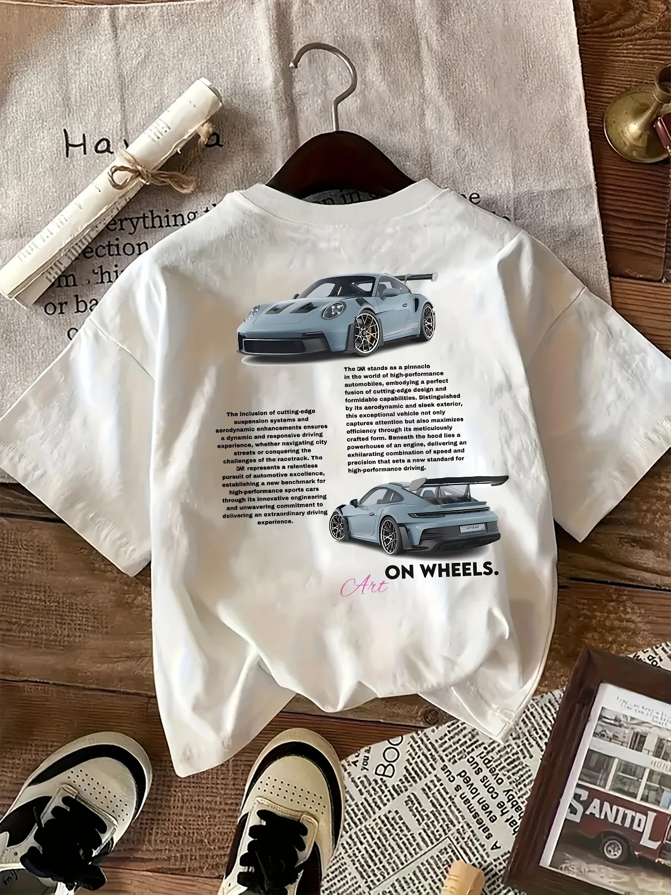 2026 Neuer Stil Herren Kurzarm-Freizeit-T-Shirt mit schwarzem Texturmuster und lockerer Passform – T-Shirts aus Stoff