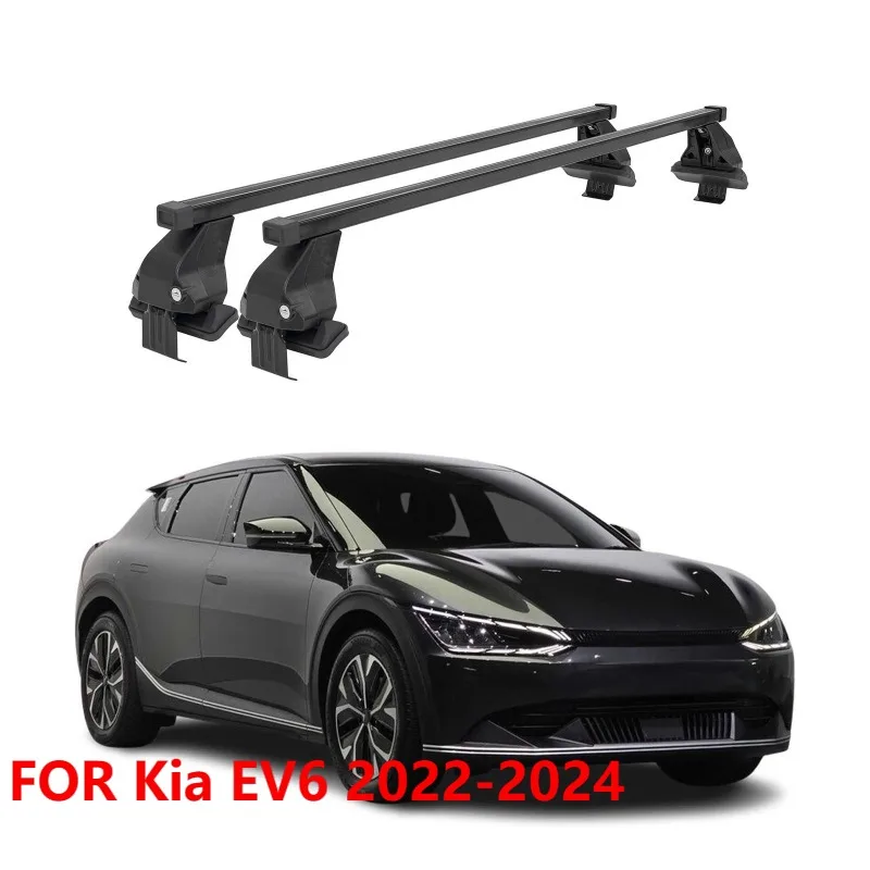 

Для Kia EV6 2022-2024: Гладкие черные поперечины для багажника на крышу, 2 шт., для перевозки багажа