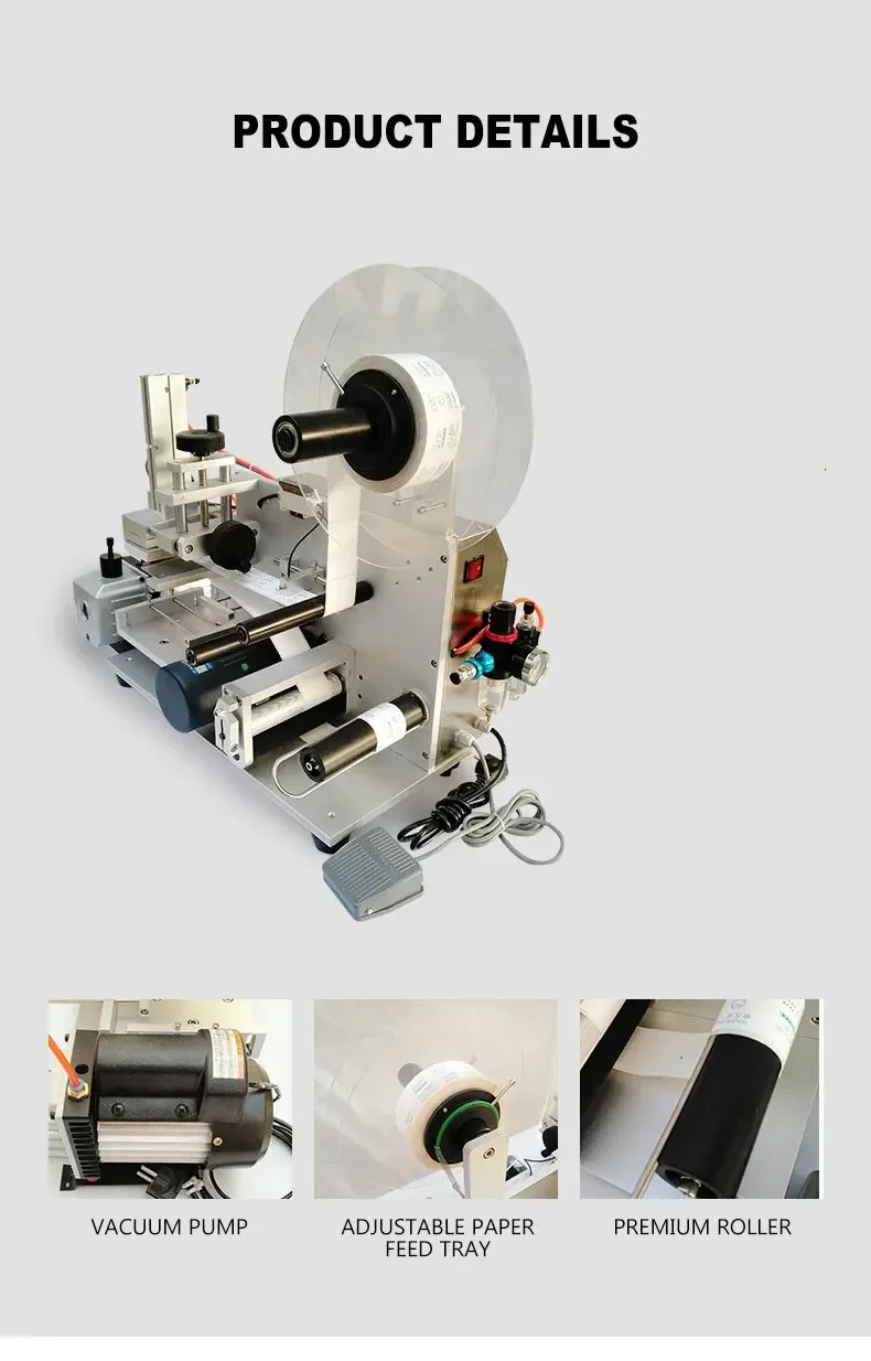 半自動空気圧フラットラベリングマシン、ドラッグボトル、スティックマークラベラー、LT-60