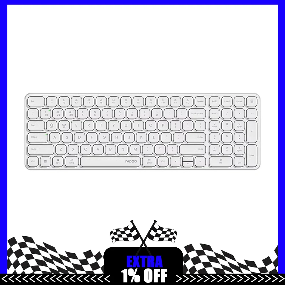 Rapoo E9300G Wireless Keyboard 3.9mm² Light Scissors Foot Fits Finger Pulp Multimode Connection Office Keyboard Pc Accessories