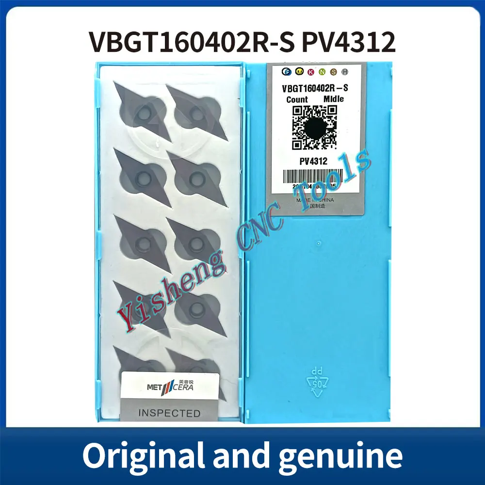 Ferramentas de corte METCERA VBGT160402L-S VBGT160402R-S VBGT160404L-S VBGT160404R-S PV4312 Pastilhas CNC de carboneto de tungstênio
