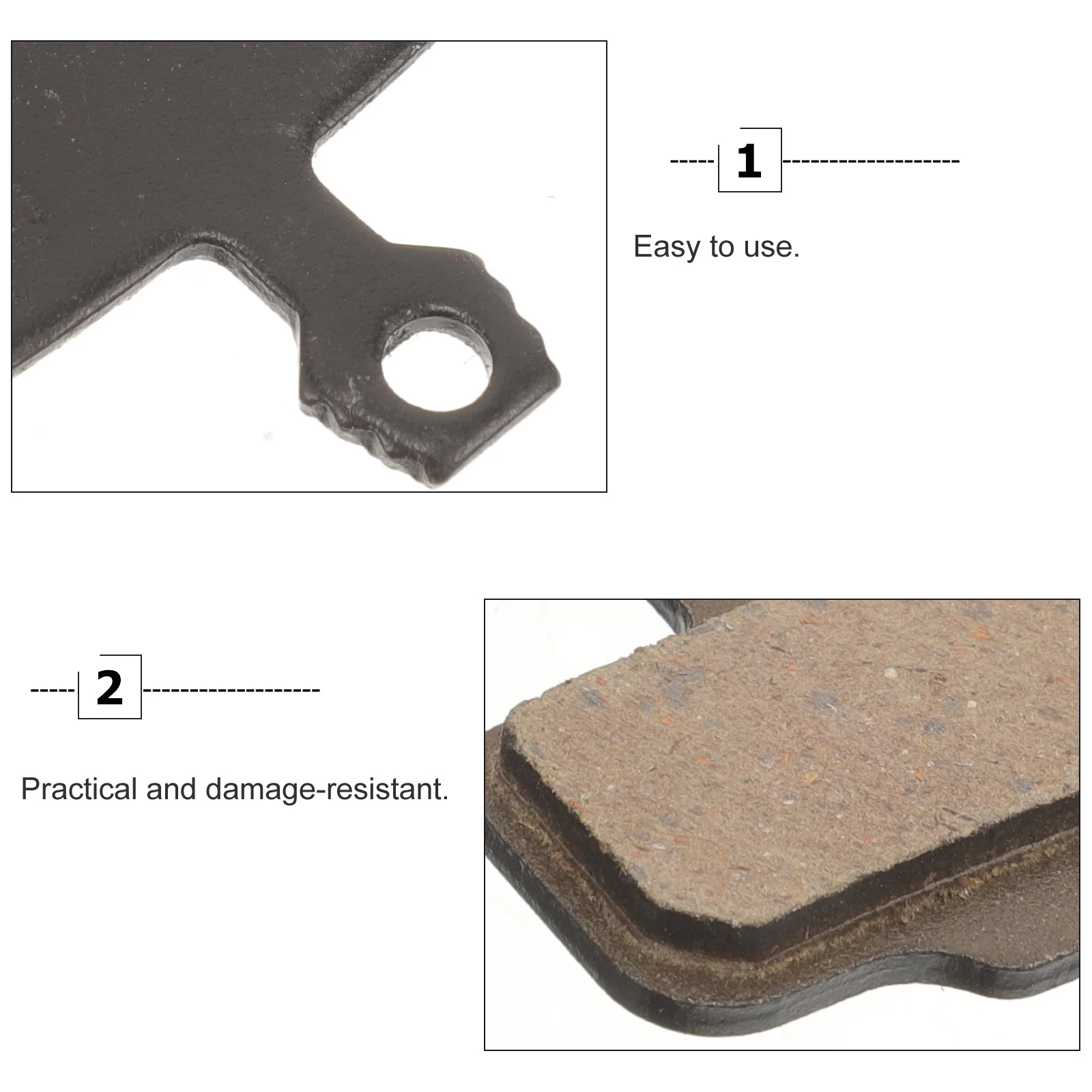 

1Set Mountain Bike Brake Pad Semimetal Resin Wear Resistant Lightweight Cycling Disc Brake Replacement for Road City Bikes