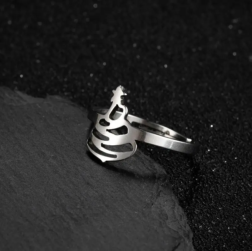 2024 new fashion Christmas series stainless steel hollow Christmas tree forest ring open hand gesture accessories