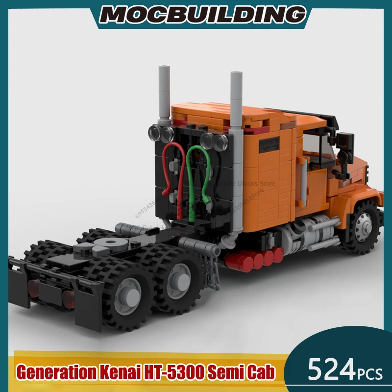 

Строительные блоки MOC, сделай сам, сборные кирпичи 1-го поколения, Kenai HT-5300, полукабиночный грузовик, модель городского грузового дисплея, игрушки, подарки, 524 шт.