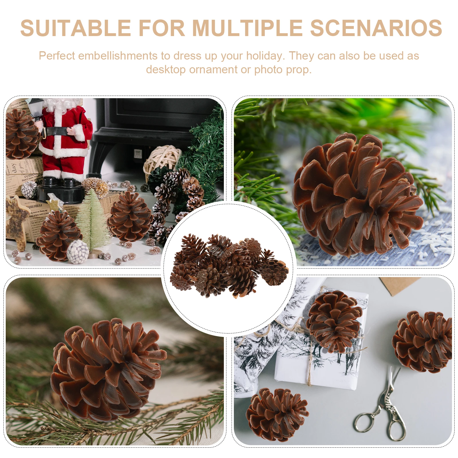 

30pcs Plastic Artificial Pine Cone 6cm Christmas DIY Decor Fall Home nament Resin Craft Table Tree Small Accessories