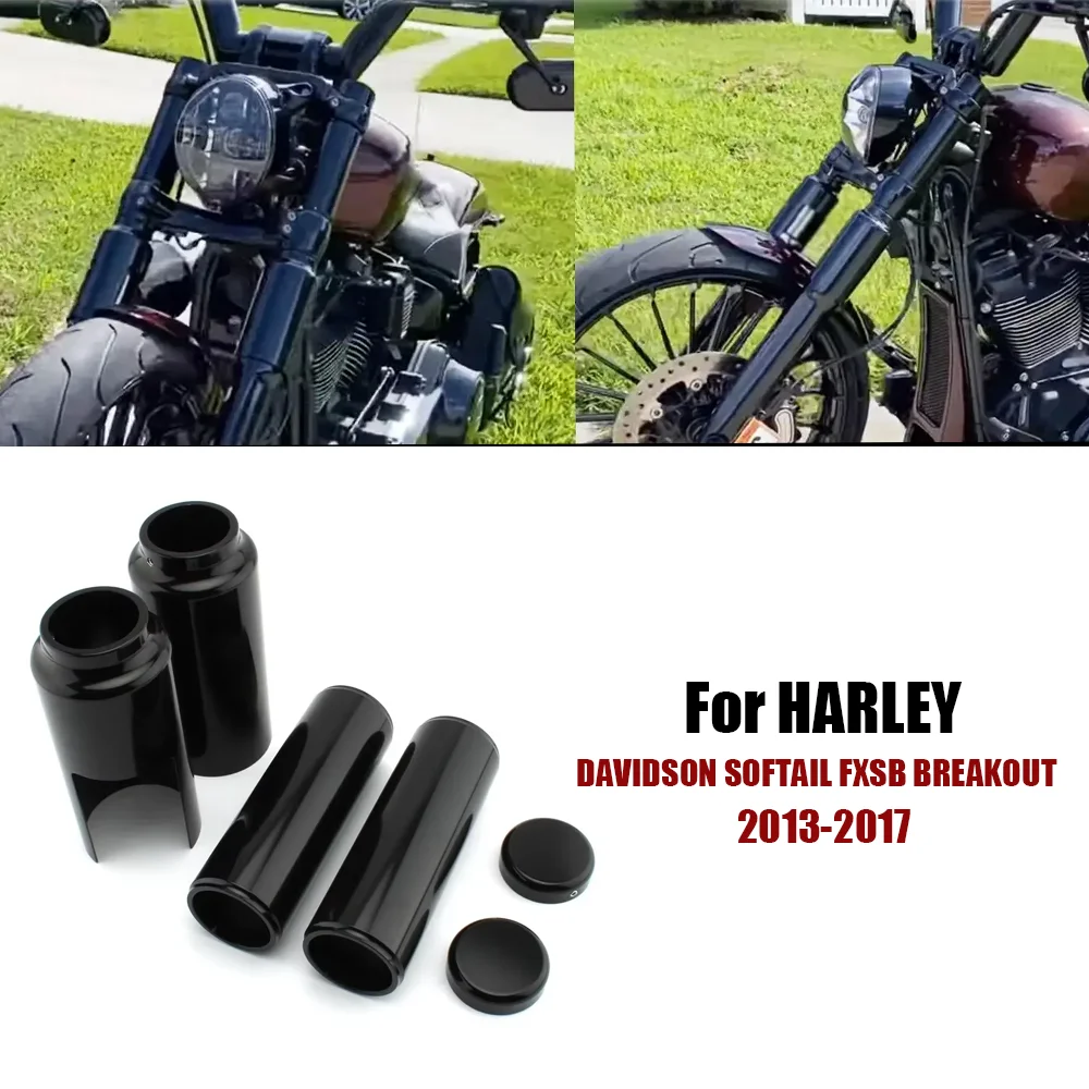 

FOR Harley Davidson SOFTAIL FXSB BREAKOUT 2013-2017 Motorcycle Front Fork Boot Slider Upper Shock Absorber Cover