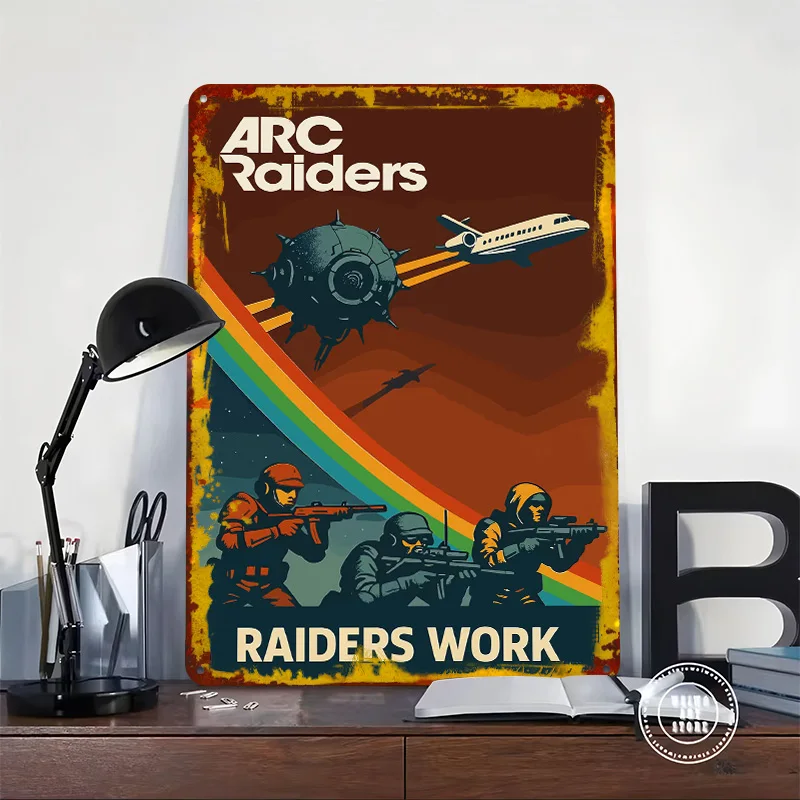Arc Raiders Printing Poster Customized Retro Wall Art Vintage Metal Signs for Fans Home Decorations Desk Decor Bar Accessories