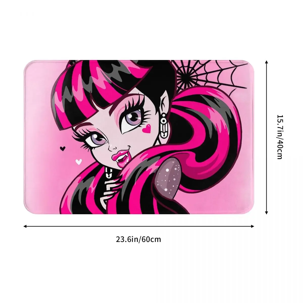 Monster High Doll Bedroom Mat Draculaura Pink Print Doormat Kitchen Carpet Entrance Door Rug Home Decoration