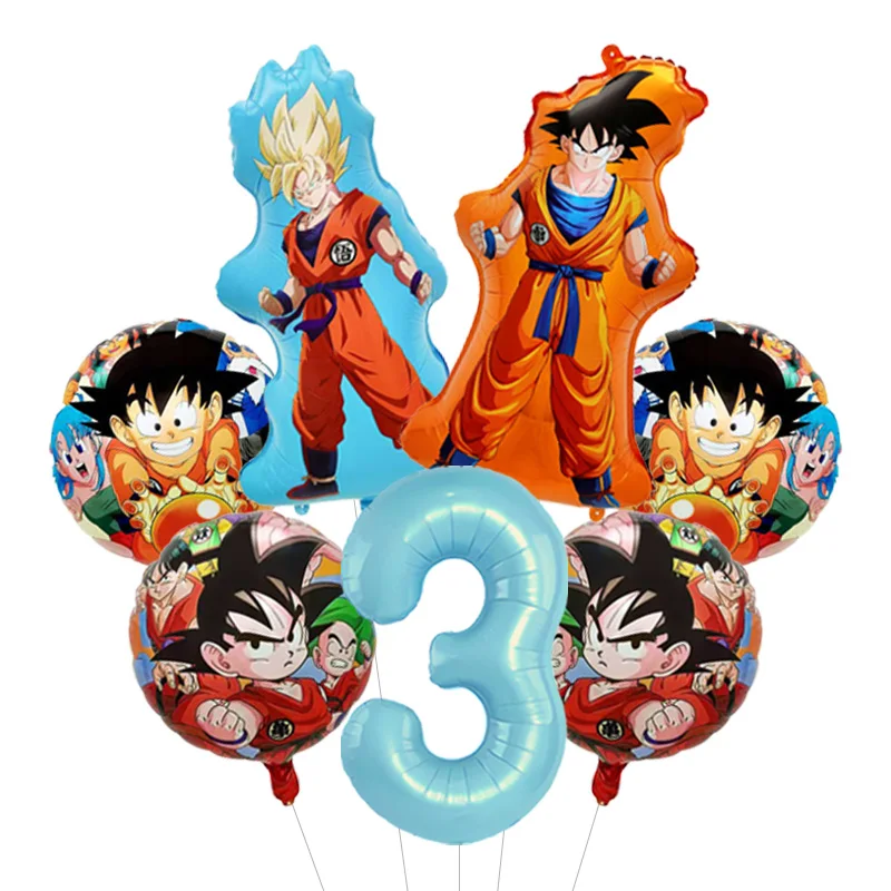 Dragon Ball Z Frieza Golden Form Balloon Bouquet Foil Mylar Four Star Ball for Villain Themed Anime Birthday Party Decor view 4