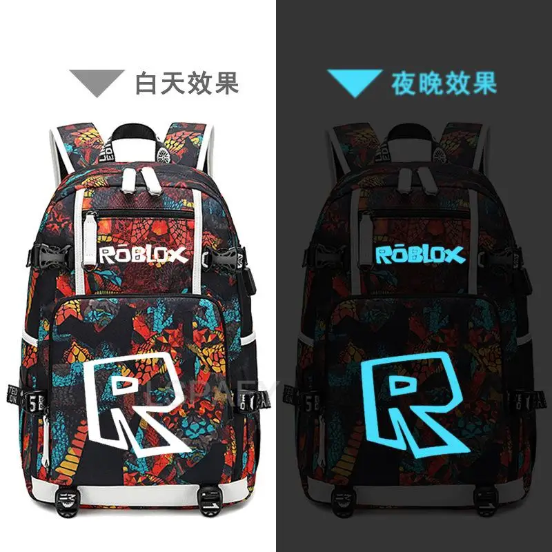 Hot ROBLOX Travel Backpack Teenagers USB Backpack Rucksack Harajuku Canvas School Bag Bagpack Schoolbag Bookbag