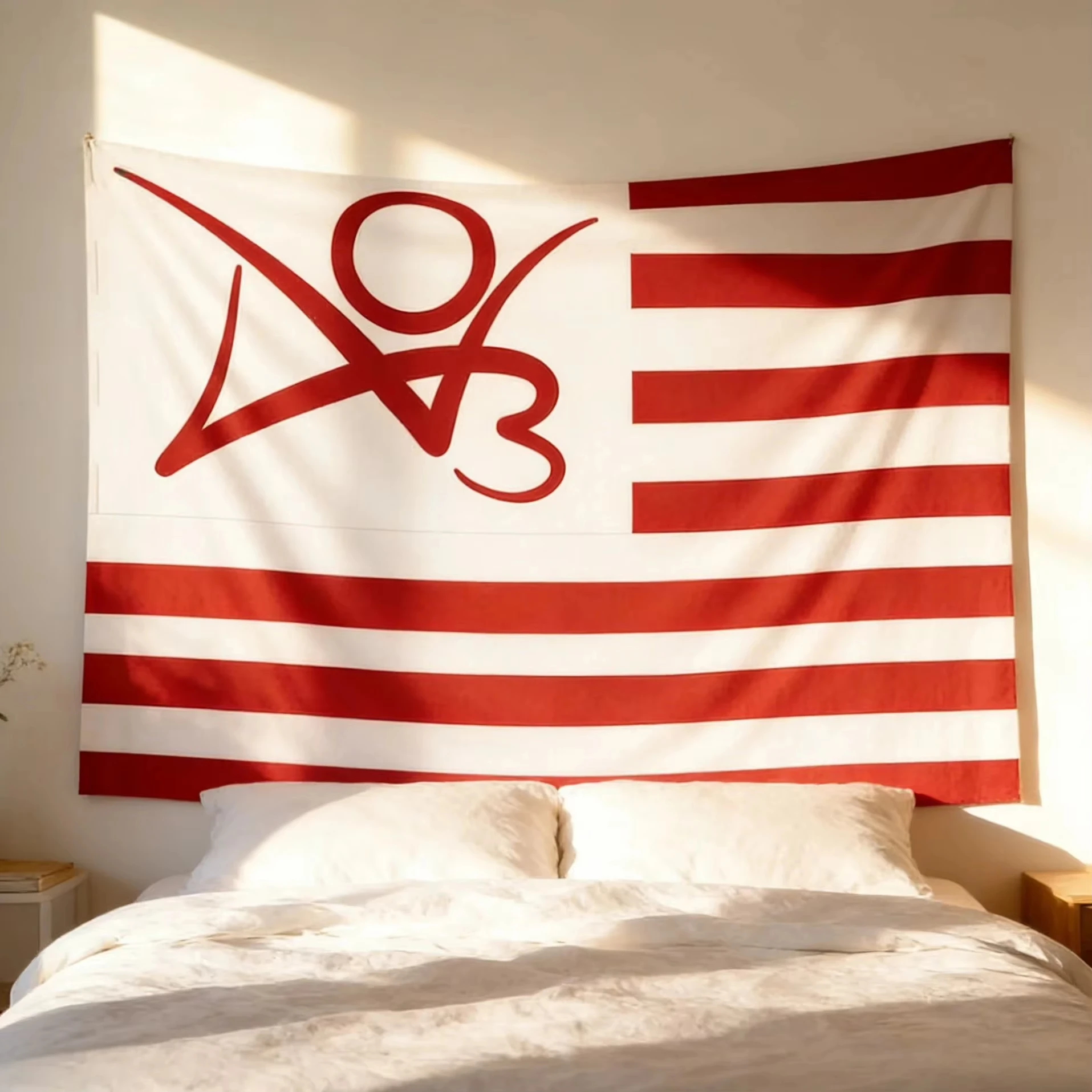 1PC Yaoi Ao3- Red and Striped Design with Yaoi Tapestry Ideal for Living Rooms Bedrooms Offices Dorms Birthdays and Home Decor