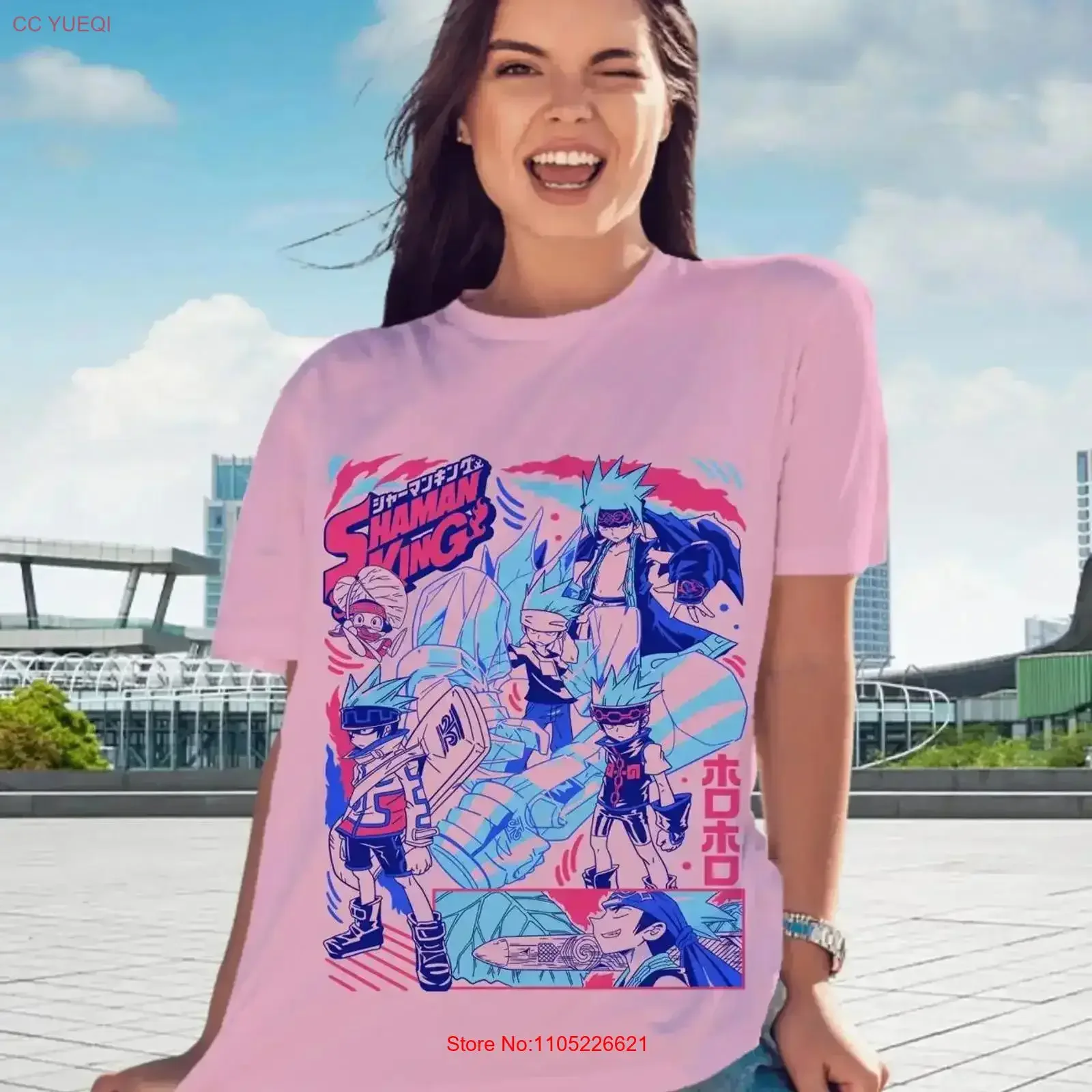 Camiseta Shaman King Horohoro Amidamaru Asakura Anime Manga GifT todas las tallas vintage lavado transpirable streetwear vintage lavado