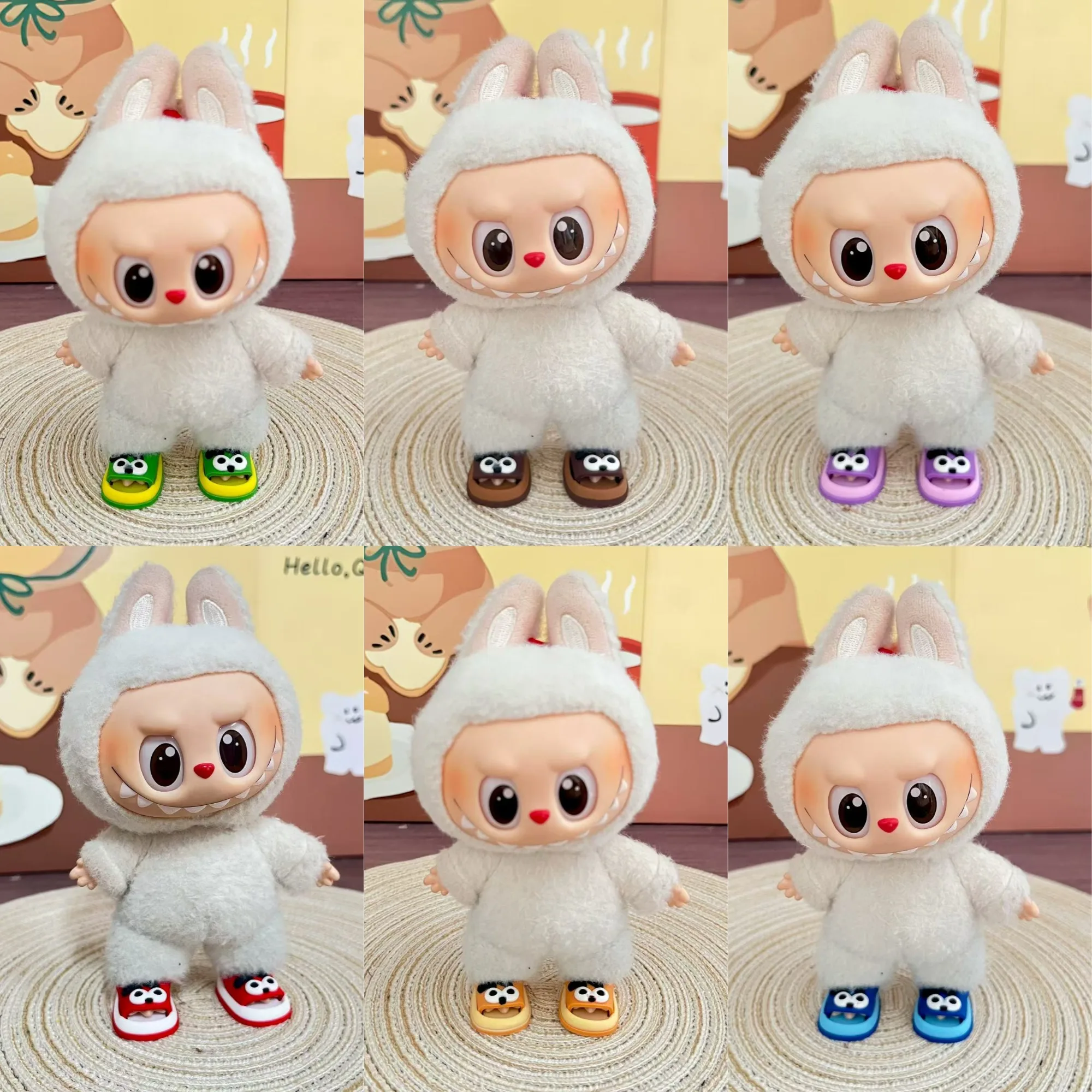 

Labubu Doll Sandals & Beach Shoes for 1 2 3 Gen Sitting Vinyl Figure Shoes Pendants Accessories