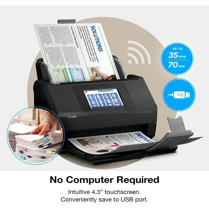 Workforce-580W Wireless Color Duplex Desktop Scanner For PC And With-Sheet Auto Document