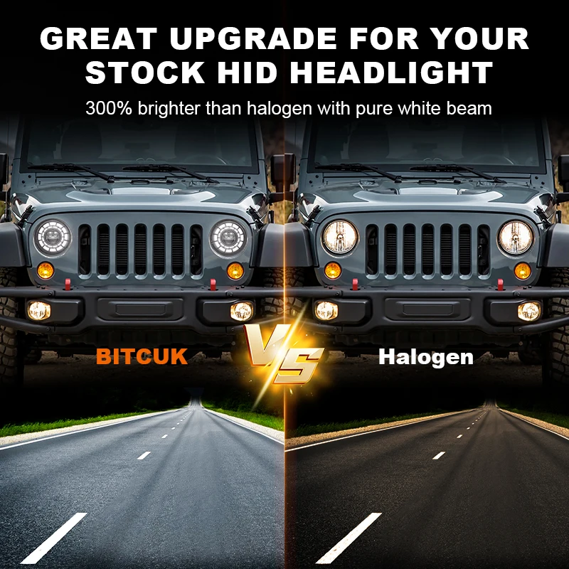 2 pz Auto 7 "Faro A Led Hi/Basso Segnale di Girata H4 Faro Bianco DRL Luci Per Jeep JK 4x4 Suzuki Samurai Lada Niva 4X4 Uaz