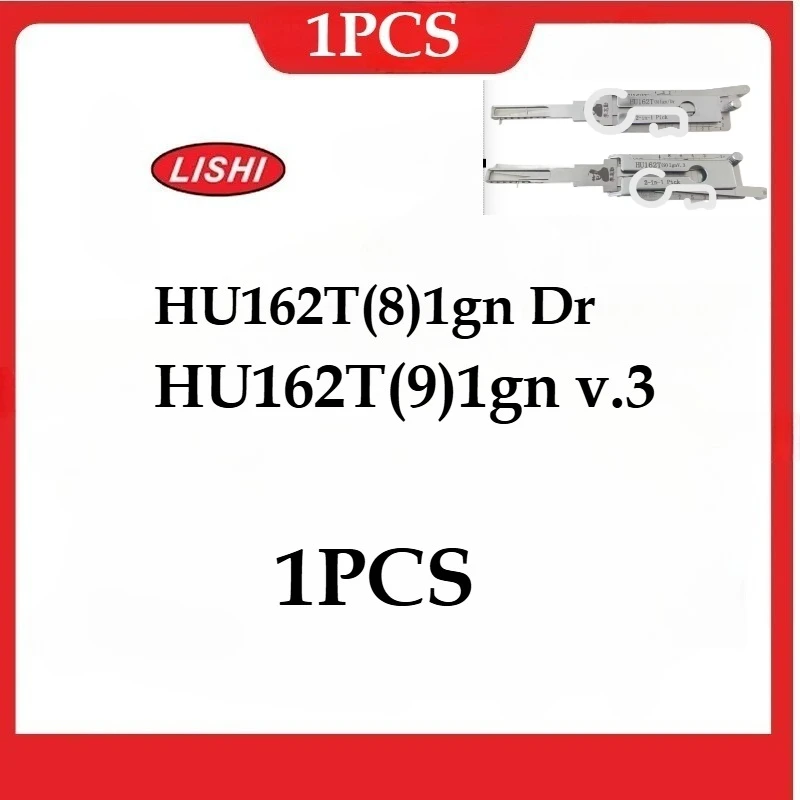 TooS Lishi 2-in-1 Lishi Decoder HU162T 9-Cut V3 Ignition Lishi HU162T(8) أداة Ign/Dr/Decoder (لأودي لشركة فولكس فاجن لسكودا للبحر