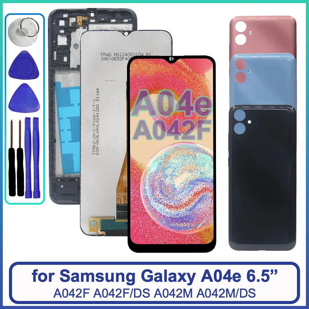 Pantalla LCD de 6,5 pulgadas para Samsung Galaxy A04e, montaje de pantalla táctil de repuesto para pantalla Samsung A04e A042F A042M