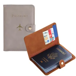 Custodia per passaporto in pelle PU uomo donna porta passaporto da viaggio con custodia per porta carte di credito custodia protettiva per portafoglio