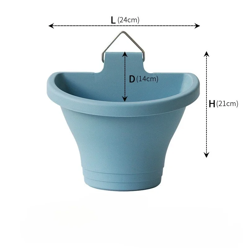 Hanging Flower Pot Creative Basket Storage Gutter Downspout Flowerpot Indoor Useful Railing Hanging Planter Plastic Flower Pot