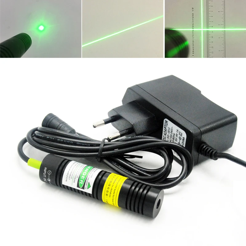 

30mW 532nm Dot Line Cross Green Laser Module Generator with Adapter for Sawmill Wood Fabric Cutting Alignment