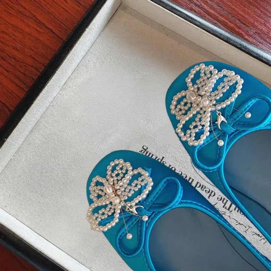 

Pearl Bead Bowknot Charm Shoe Buckle Bag Pendant Shoe Ornament Accessory Handmade Shoe Decoration Bow Key Chain Accessories