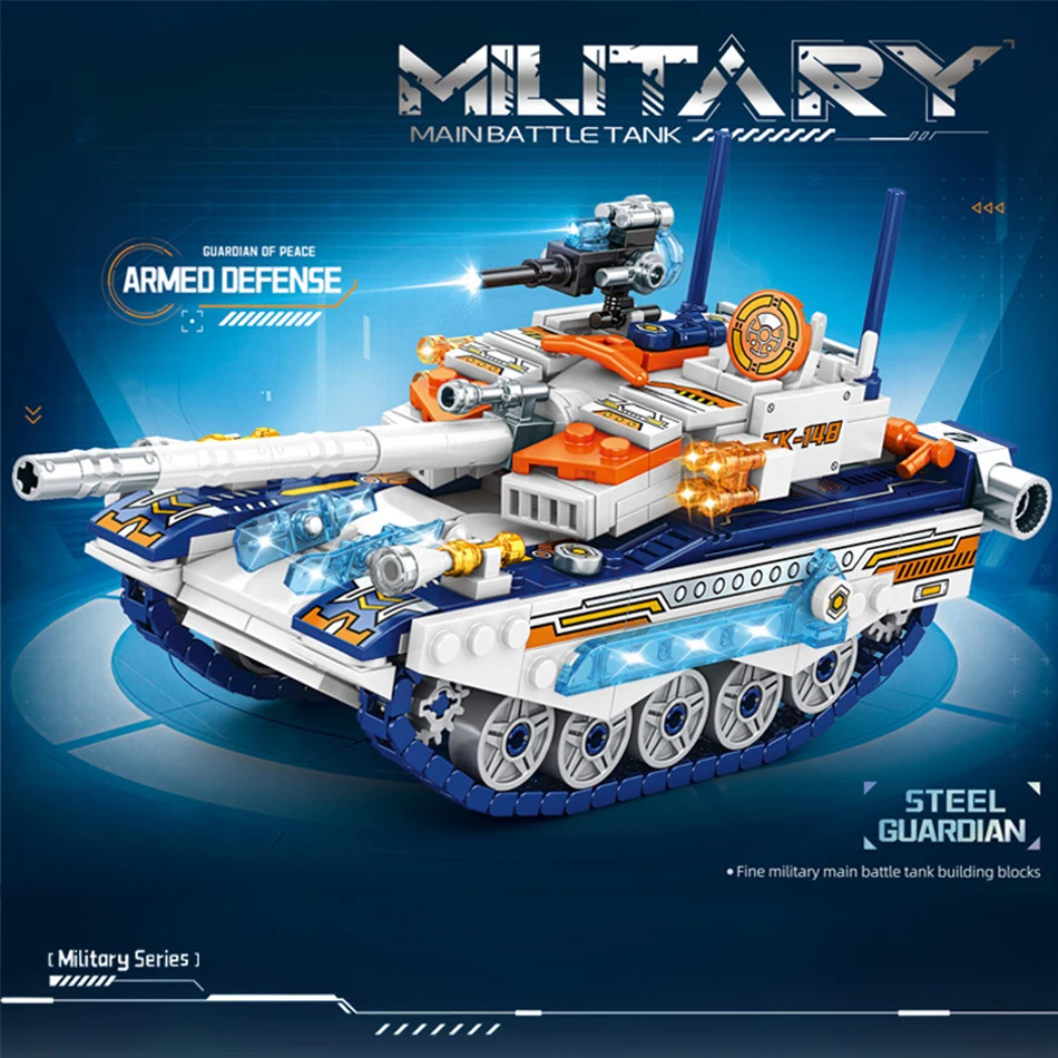 Military MOC Building Blocks Set SIEGE CHOPPER/SIEGE CHOPPER/MAINBATTLE TANK/AIRCRAFT CARRIER Educational Toys For Boys Gifts