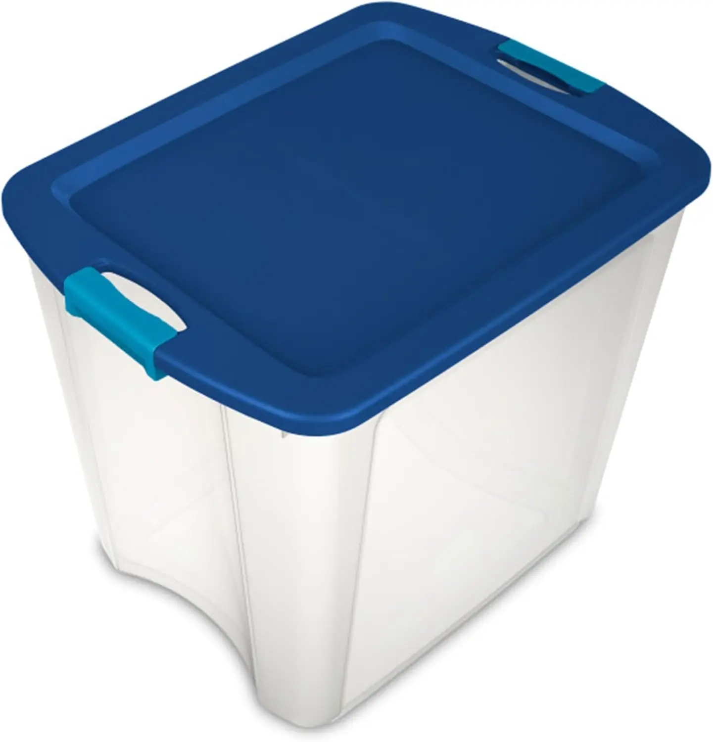 

4 Pack Latch and Carry Clear Plastic Storage Bins with Latching Lids and Full Grip Handles 27 Gallon