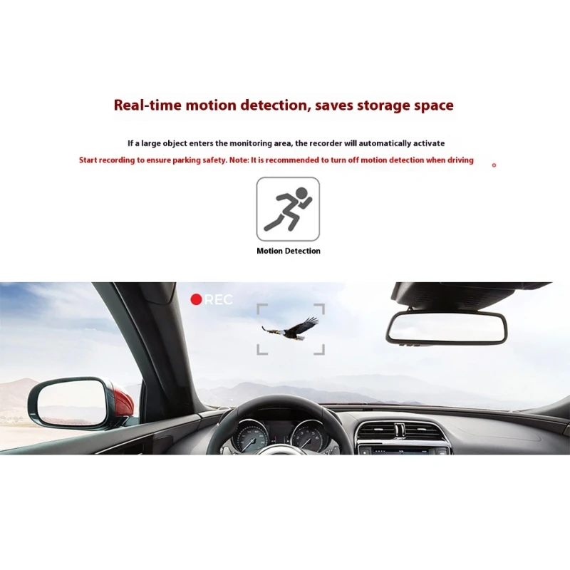 كاميرا سيارة ذات زجاج أمامي H3CE لا تتطلب أسلاك الوضع الليلي 140 درجة تسجيل حلقة رؤية واسعة مدمج في مستشعر G للحوادث