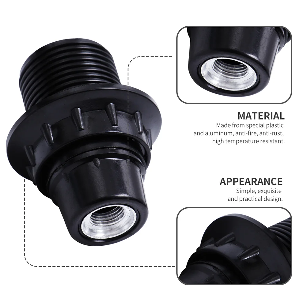 4 Pcs E14 Aluminum Cover Bakelite Lamp Holder Screw Self-locking Half-thread (4pcs) Bulb Light Socket Plastic Base Parts