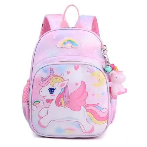 Imagen 2 del producto Nueva Mochila de unicornio para niñas, mochilas escolares de princesa rosa de dibujos animados, mochilas para niños, Mochila Infantil Escolar