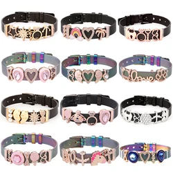 BAOPON Black & Colorful Stainless Steel Mesh Bracelet Bangles For Women with Slide Charms Bracelets DIY Jewelry as Special Gift
