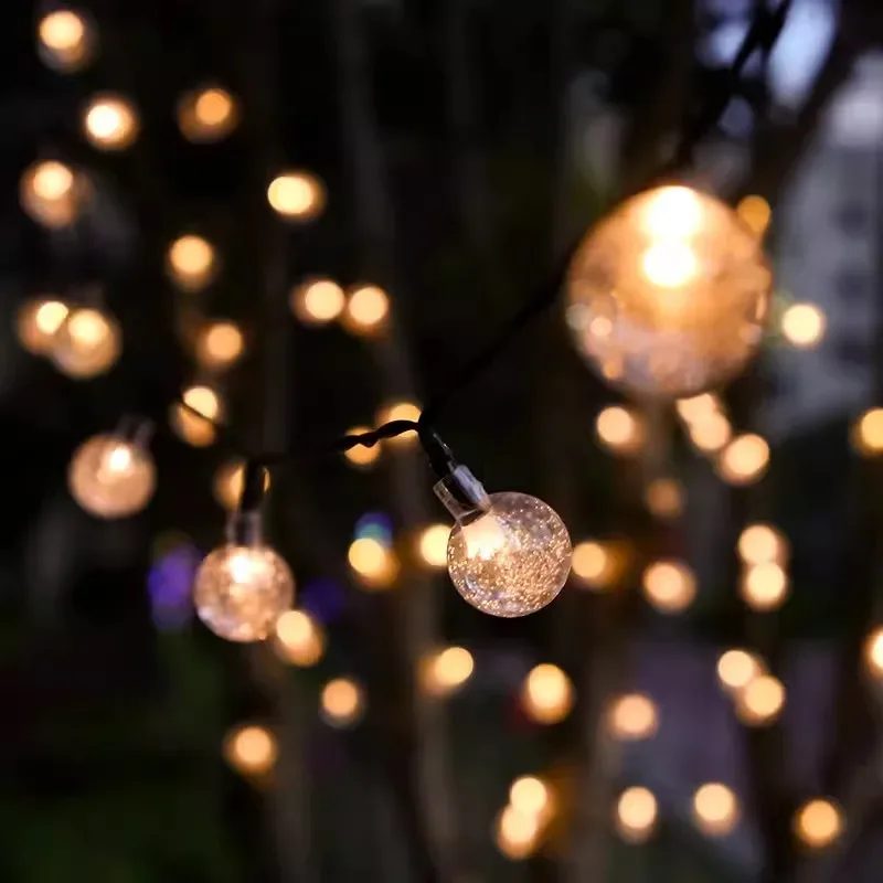 Solar Power Floral Garlands Light 5m 7m 12m Flower Water Drops Lamp LED String Fairy Lights Garden Christmas Decor For Outdoor