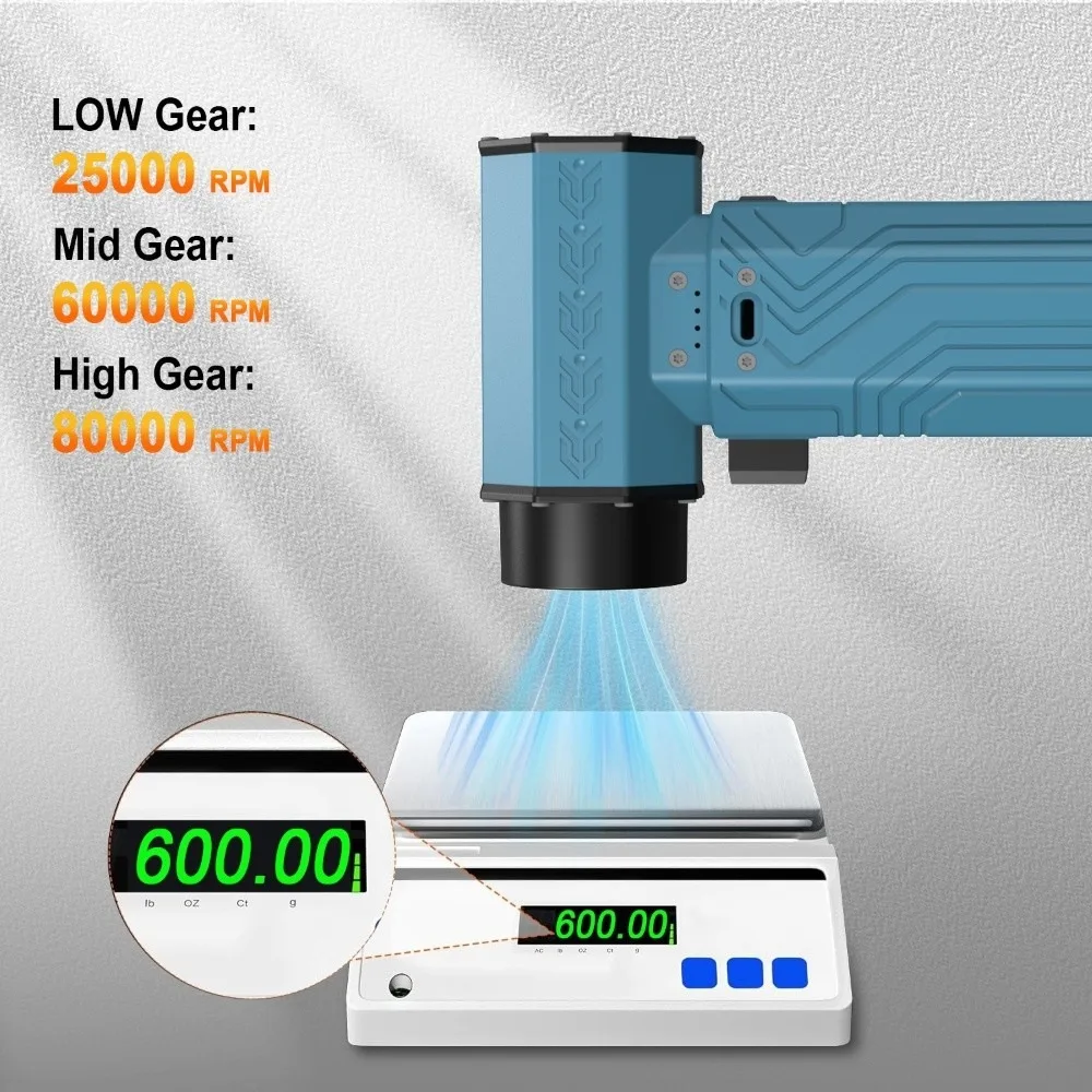 Mini Max.600g Spinta Ventilatore elettrico Velocità del vento regolabile Motore senza spazzole Ventilatore a getto Ventilatore per auto violento