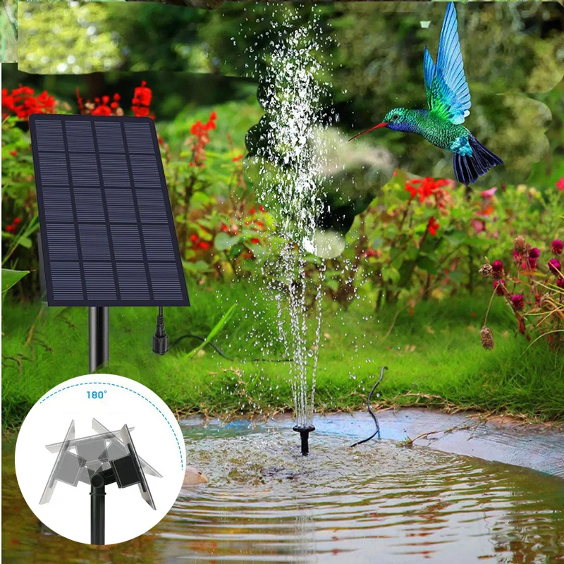 

Solar Fountain Water View Pool Splitter Small Bird Bath Circulation System Outdoor Garden Decorative Water Feature