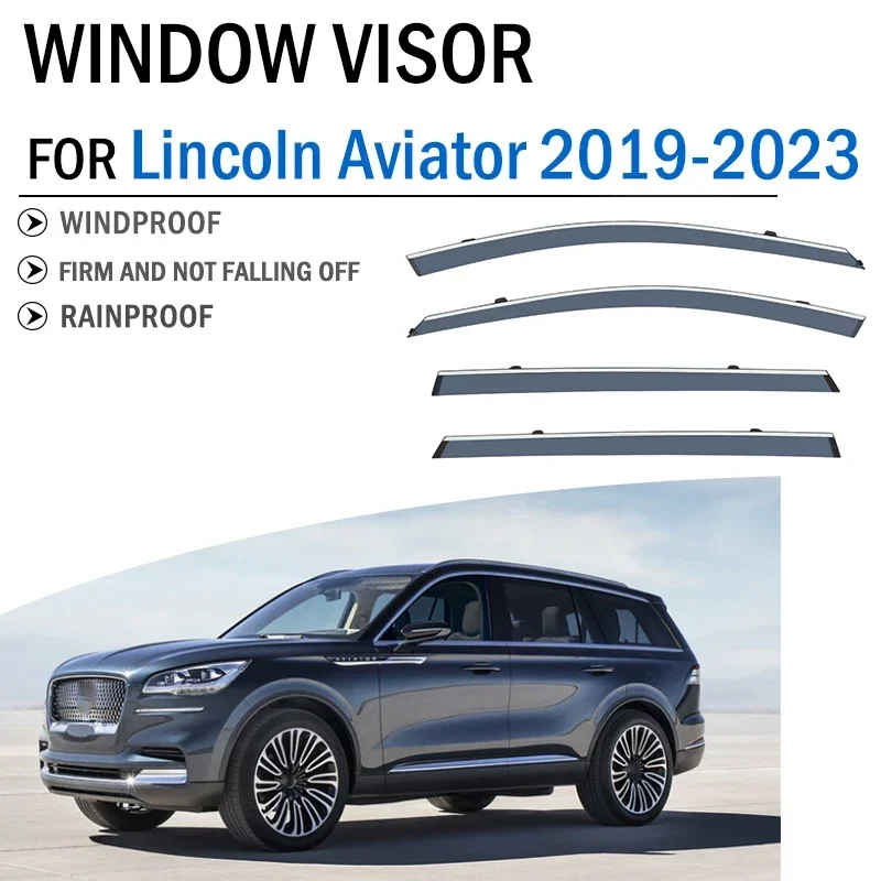 

FOR Lincoln Aviator 2019-2023 Window Visor Deflector Visors Shade Sun Rain Guard Smoke Cover Shield Awning Trim Car Accessories