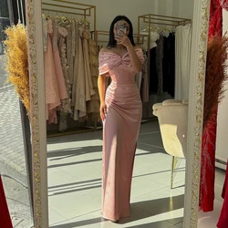 Msikoods Women Evening Dress Off The Shoulder Crystal Mermaid Prom Gown Tight Night Party Dress Customized Graduation Dress